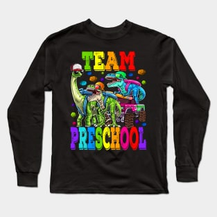 Team Preschool Monster Truck Dinosaur T Rex Long Sleeve T-Shirt